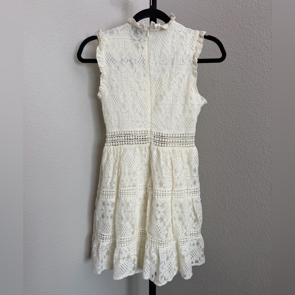 Disney Beauty & The Beast Women’s Ivory Lace Mini Dress w/ Ruffled Keyhole - Picture 4 of 4